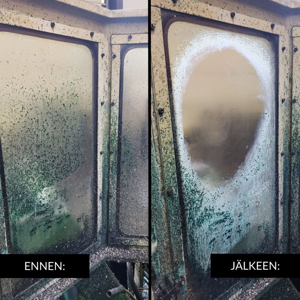 WATER Plus -korkeaemäksisen veden puhdistusteho, ennen ja jälkeen -kuvat
